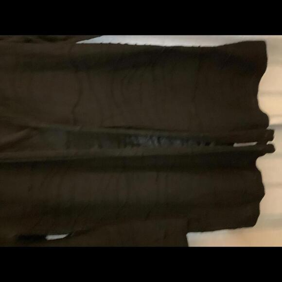 August Silk Options Textured Black Long Open Cardigan Size Large - Picture 3 of 7